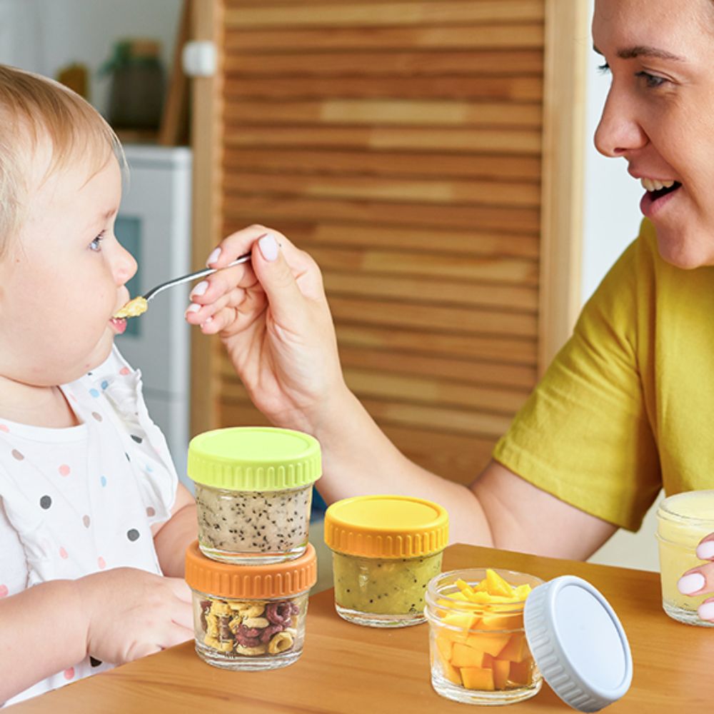 Baby Food Jars With Lids - Juego de 6 Frascos de Vidrio